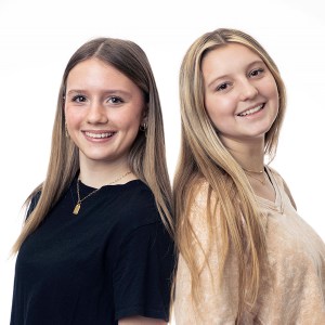 Two girls smiling
